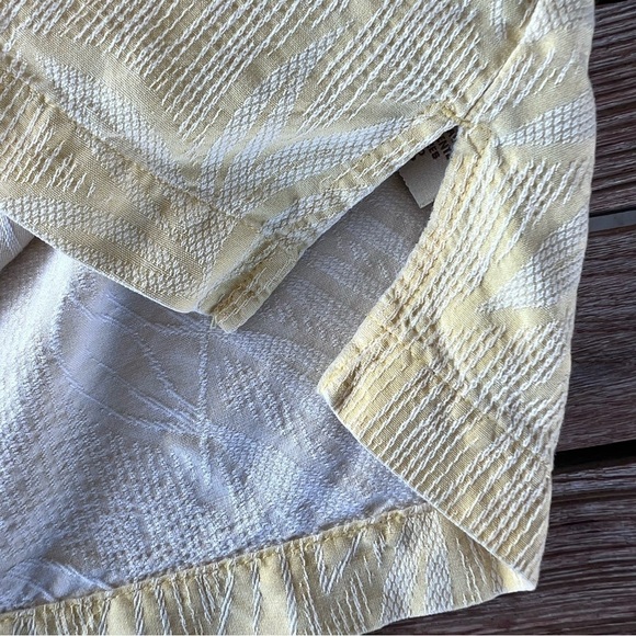 Jamaica Jaxx 100% Silk Jacquard Palm Frond Hawaiian Shirt Yellow XXL Banana Leaf - Picture 8 of 13